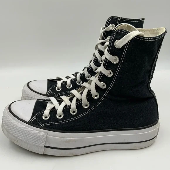 Converse Chuck Taylor All Star Platform High Top Sneakers Black Womens Size 6.5 - Picture 4 of 8